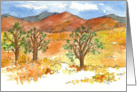 Nevada Desert Mountain Landscape Watercolor Painting Blank card