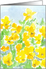 Yellow Pansies Watercolor Flowers Blank card