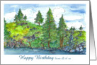 Happy Birthday From All Of Us Mountain Lake Landscape card