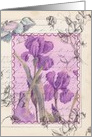 Happy Birthday Purple Iris Flower Collage card