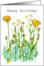 Happy Birthday California Poppy Chamomile card