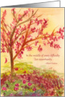 Encouragement Inspiration Autumn Tree Fall Leaves Watercolor card