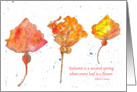 Autumn Leaves Watercolor Painting Poem card