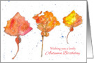 Wishing You A Lovely Autumn Birthday Leaves Watercolor Art card