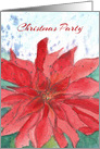 Christmas Party Invitation Poinsettia Christmas Flower card