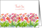 Thank You To A Wonderful Friend Pink Watercolor Flowers card