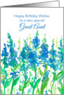Happy Birthday Great Aunt Blue Watercolor Flowers card