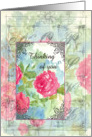 Pink English Roses Collage Thinking of You Friend card