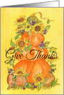 Give Thanks Pumpkin Topiary Happy Thanksgiving card