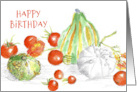 Happy Birthday Food Vegetables Tomatoes Squash card