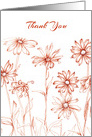 Business Thank You Sepia Daisy Flowers card