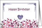 Valentine’s Day Birthday Love Heart Wildflowers card