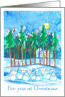 For You at Christmas Snowman Winter Forest card