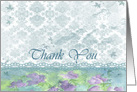 Thank You Lavender Sweet Pea Watercolor Flowers card