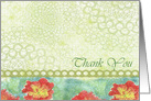 Thank You Red Poppy Flowers Watercolor Flowers card