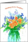 Thinking of You Daughter Watercolor Flower Bouquet card