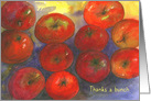 Thanks A Bunch Teacher Red Apples Watercolor Art card