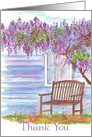 Purple Wisteria Tree Watercolor Thank You Blank card