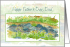 Happy Father’s Day Dad Dry Creek Bed Rocks Watercolor Art card