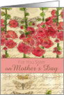 Happy Mothers Day Sister Hollyhock Flower Collage card