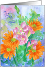 For My Love Watercolor Flower Bouquet card