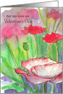 For My Love on Valentine’s Day Poppy Flowers card