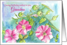 Loving Birthday Wishes To You Grandma Pink Petunias card