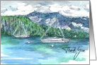 Thank You Lake Tahoe Sailing Mountains Blank card