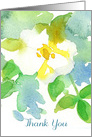 White Flower Watercolor Thank You Blank card