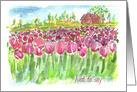 Just To Say Pink Tulip Fields House Blank card