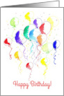 Happy Birthday Balloon Bouquet Rainbow Colors card