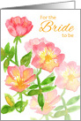Bridal Shower Pink Wild Rugosa Roses Watercolor card