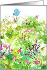 Butterfly Pink Wildflower Garden Blank card