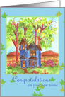 Congratulations New Home Blue Victorian House card