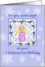 Christmas Eve Birthday Sweet Angel Snowflakes card