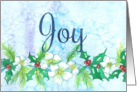 Joy Holly Christmas Flowers card