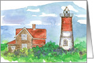 Lighthouse Watercolor Painting Blank card