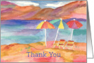 Thank You Beach Umbrellas Mountain Lake Blank card