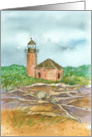 Lighthouse Driftwood Beach Coastal Grey Sky card