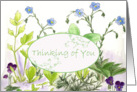 Thinking of You Herb Garden Wildflower Botanical Watercolor card
