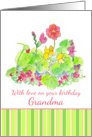 Grandmother Birthday Pink Nasturtium Cottage Garden Art card