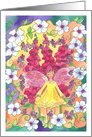 Happy Birthday Foxglove Fairy White Flowers card