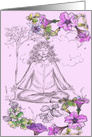 Yoga Meditation Purple Petunia Flowers Blank card