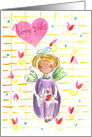 Angel Love You Tulip Flower Art Hearts Blank card