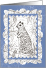 Squirrel Drawing Nature Feather Blank card