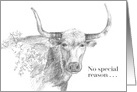 No special Reason Just Thinking of You Long Horn Cow card