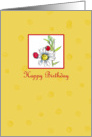 Happy Birthday Ladybug Daisy Flower Drawing card