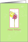 Happy Birthday Yellow Butterfly Wildflower card