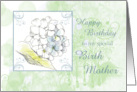 Happy Birthday Birth Mother Hydrangea Flower card