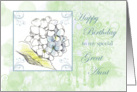 Happy Birthday Great Aunt Hydrangea Flower Drawing card